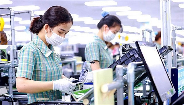 A mobile phone assembly line at Samsung Vietnam. Photo: vneconomy.vn