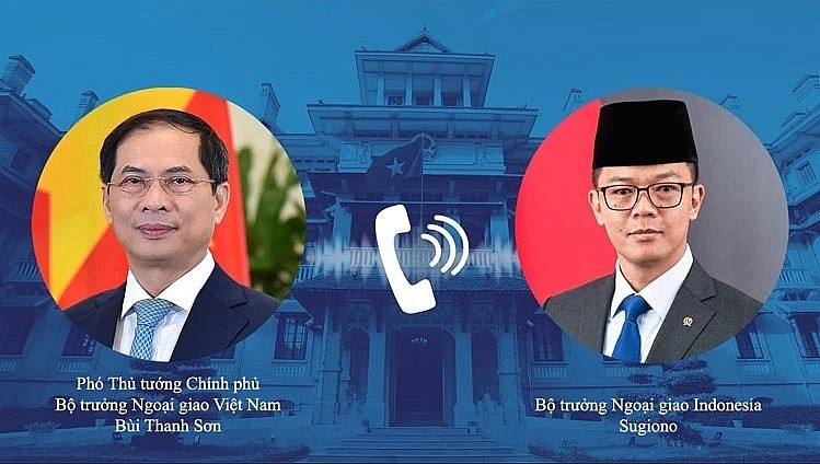 Deputy Prime Minister and Foreign Minister Bui Thanh Son holds phone talks with Indonesian Foreign Minister Sugiono (Photo:VGP)