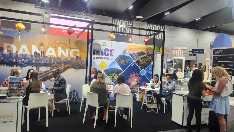 Da Nang's booth at the Asia Pacific Incentives & Meetings Event (AIME 2025). (Photo: Da Nang Department of Tourism)