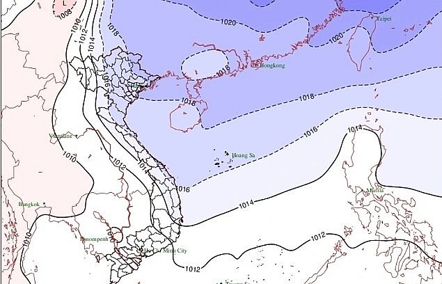 Cold air mass hits northeastern Vietnam's mountains.