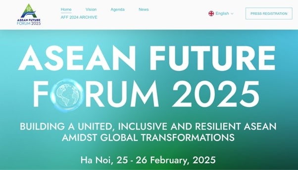 Official website interface of ASEAN Future Forum 2025: https://www.asean-futureforum.com. (Photo: Diplomatic Academy)