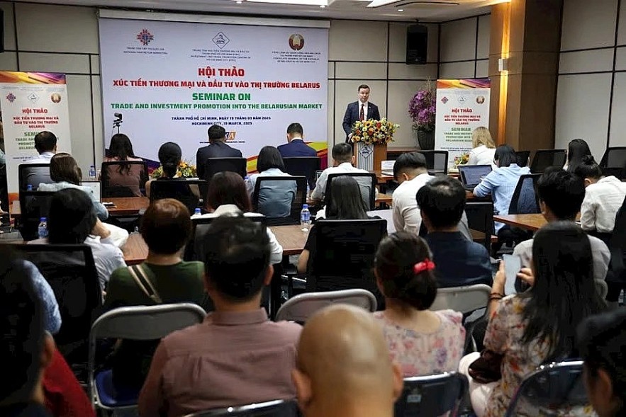 Delegates attend a trade and investment promotion seminar for the Belarusian market in Ho Chi Minh City on March 19. (Photo: hcmcpv.org.vn)