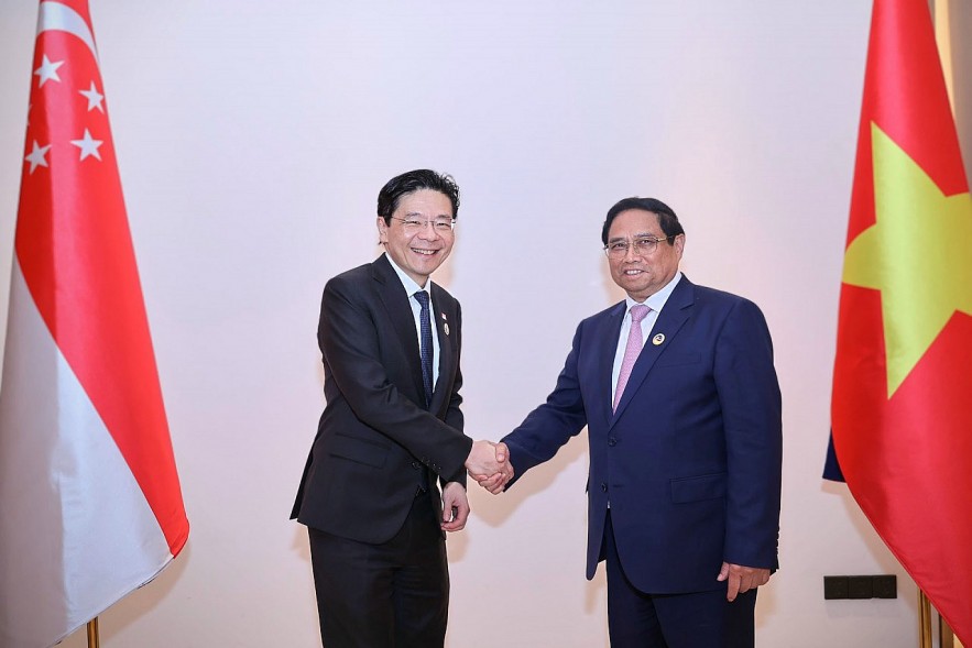 Prime Minister Pham Minh Chinh and Singaporean Prime Minister Lawrence Wong. Photo: Nhat Bac