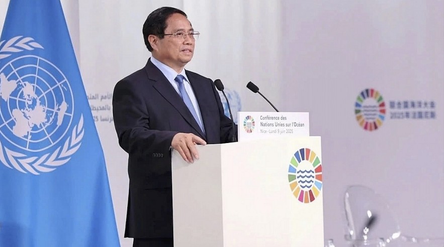 Vietnamese Prime Minister Pham Minh Chinh, on behalf of ASEAN, outlines a comprehensive roadmap to confront mounting challenges facing the world’s oceans at the third UN Ocean Conference in Nice, France, on June 9.