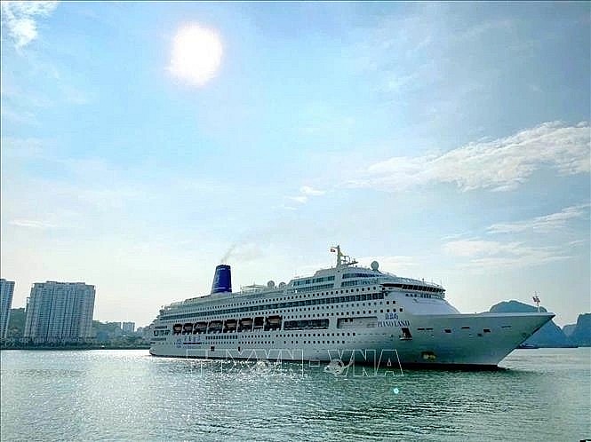 China's Piano Land cruise ship docks at Ha Long International Passenger Port  (Photo: VNA)