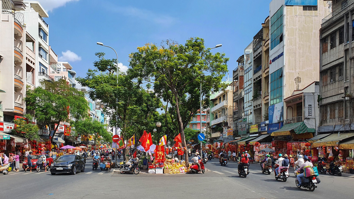 youngsters flock to check in on tet holiday street in hcmc