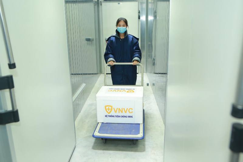 Medical workers at Hanoi’s Thanh Nhan hospital receive Covid-19 vaccine