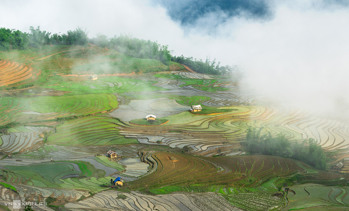 Bat Xat terraced fields mesmerizing in watery season