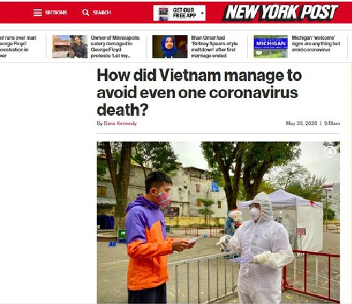 The New York Post praises Vietnam’s achievement in the combat against COVID 19