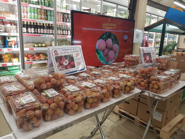 first vietnamese lychee batch with traceability stamp sold in france