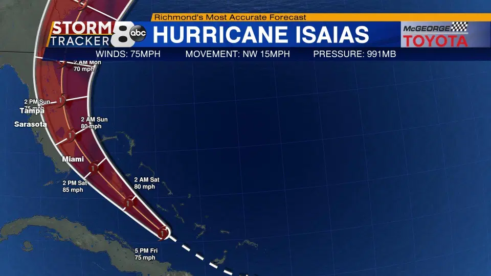 US and Canada weather forecast August 1: Hurricane Isaias heads toward Bahamas and Florida