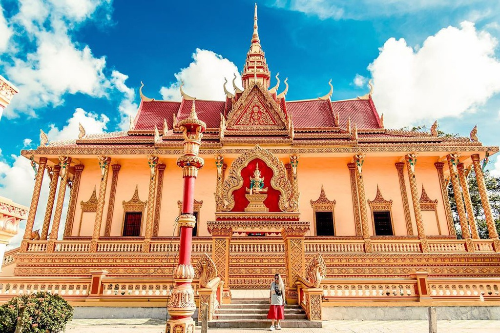 Centenarian solemn Khmer pagodas in Western Vietnam