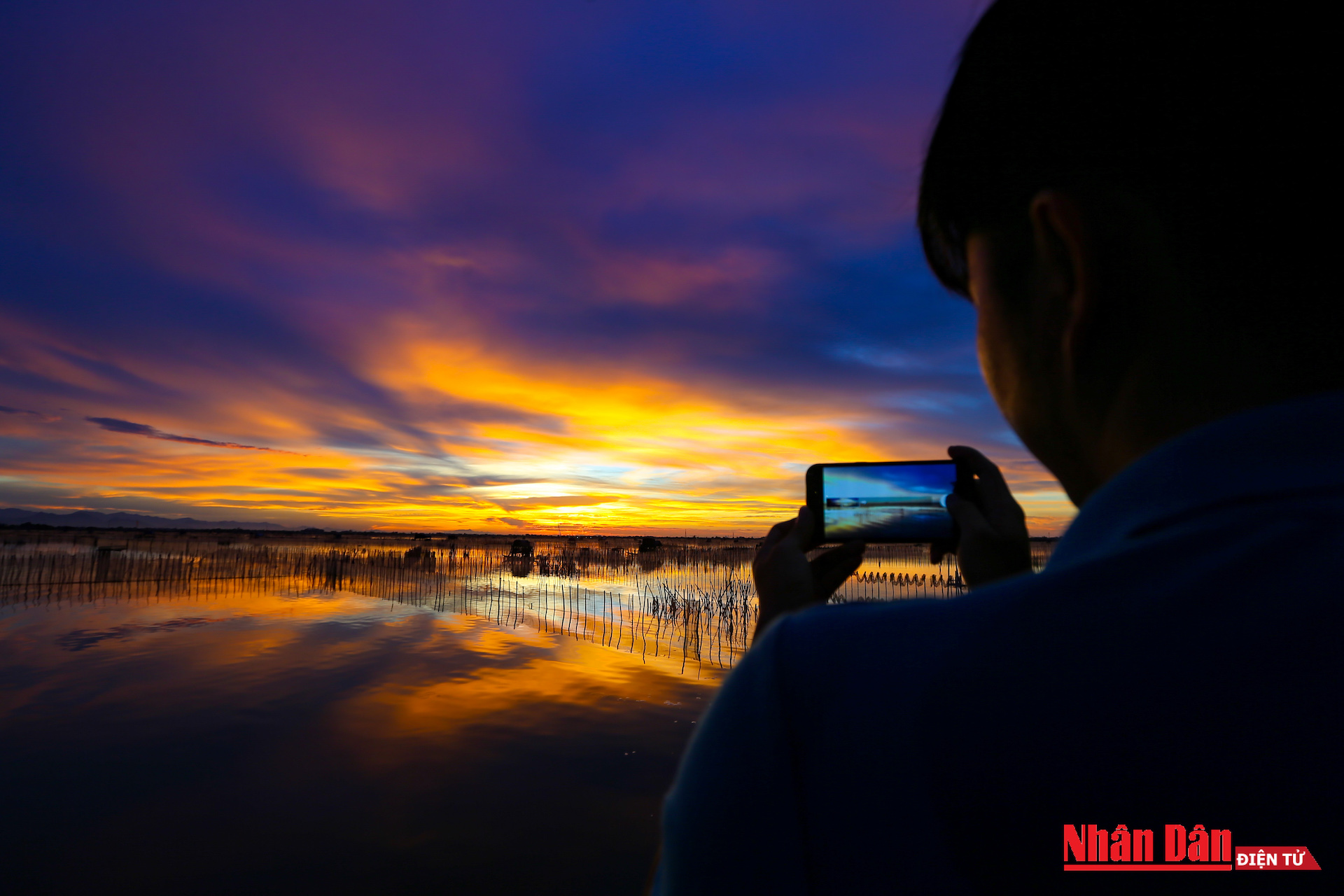 glamorous sunset at tam giang lagoon central vietnam