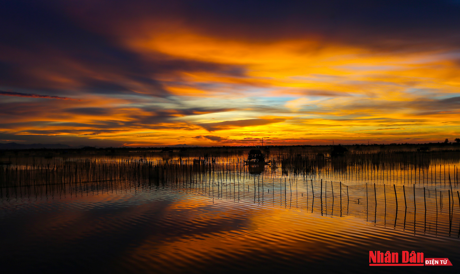 glamorous sunset at tam giang lagoon central vietnam