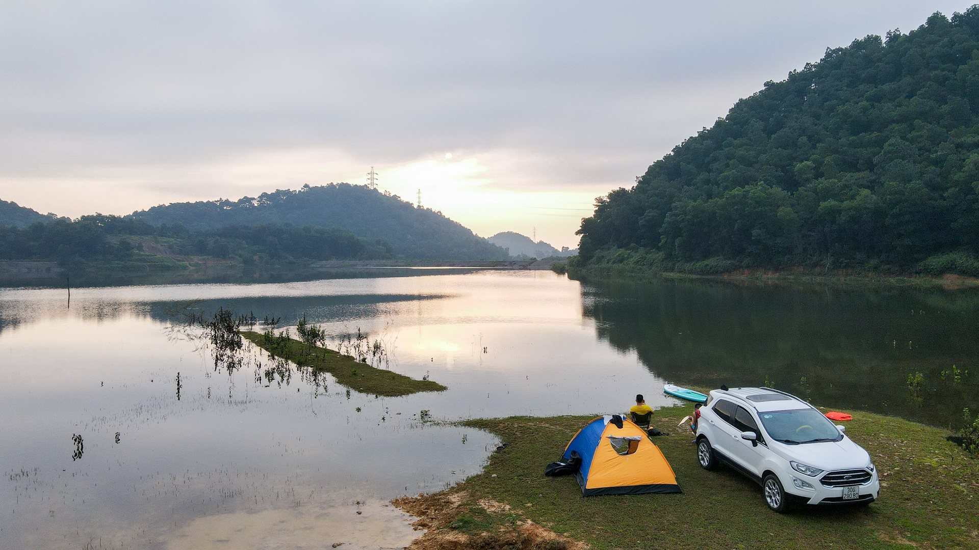 at chom nui lake breathe in the sense of tranquility