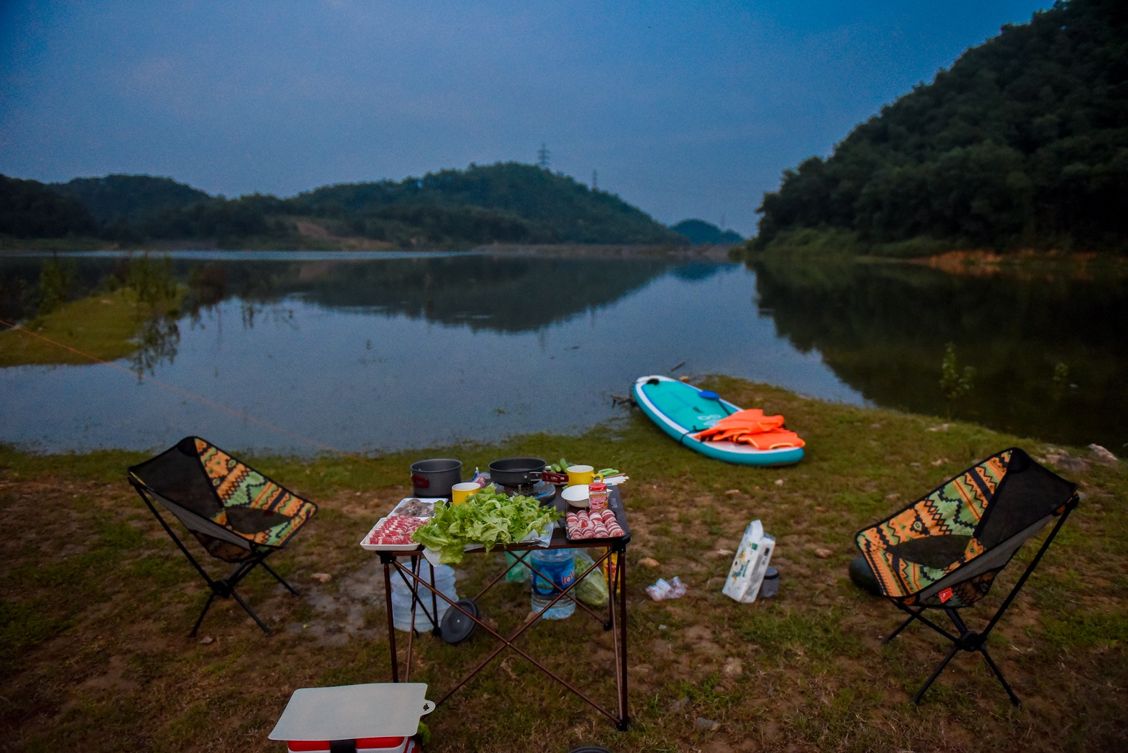 at chom nui lake breathe in the sense of tranquility