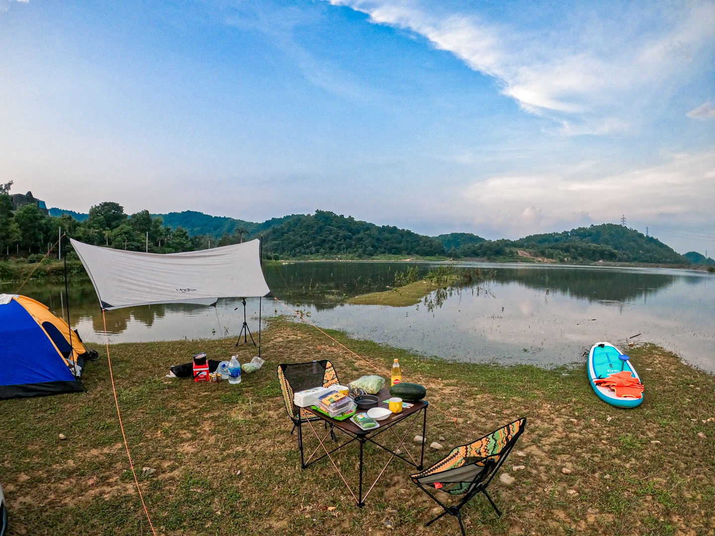 at chom nui lake breathe in the sense of tranquility