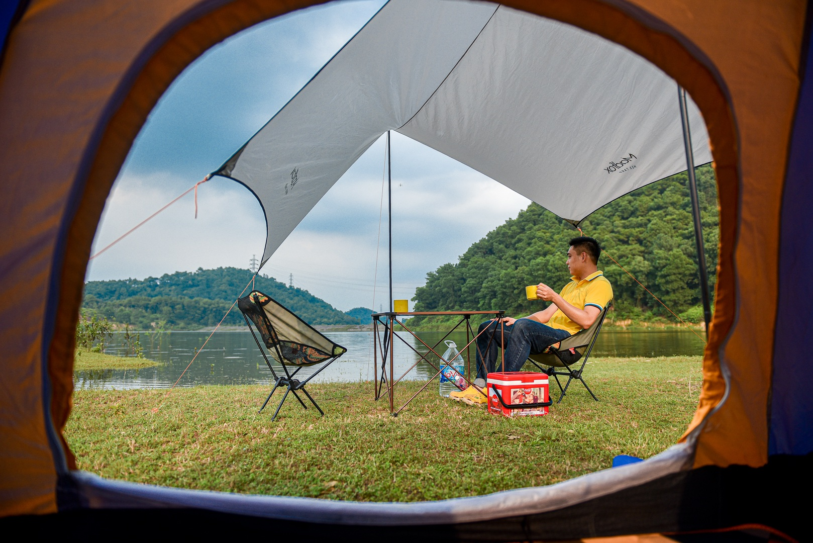 at chom nui lake breathe in the sense of tranquility