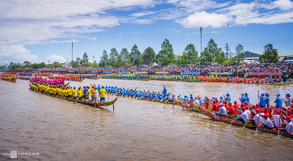 Boat-racing festival, a traditional cultural feature of Mekong Delta