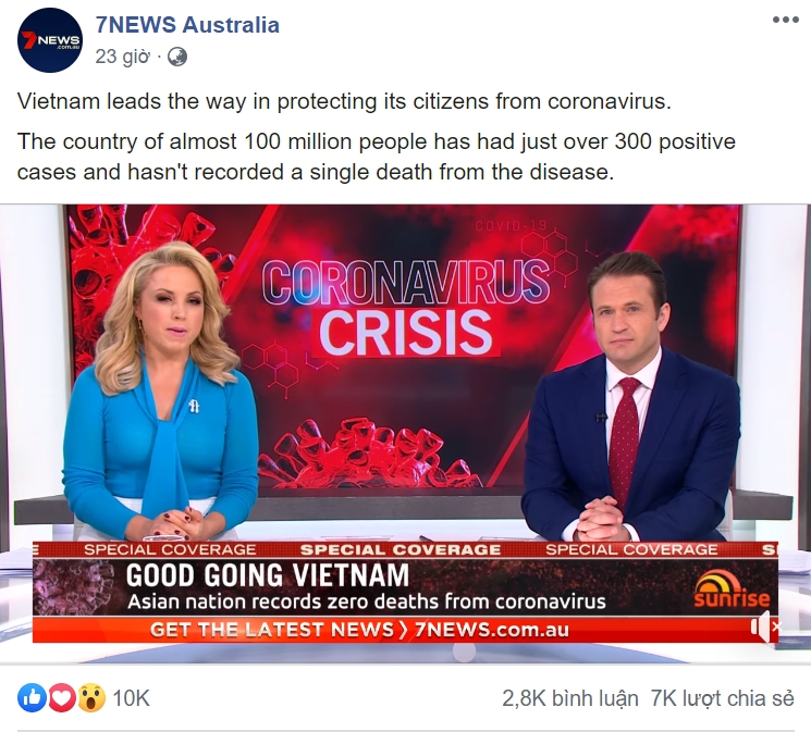 7NEWS Australia runs 5-minute-news praising Vietnam's efforts on COVID-19 combat