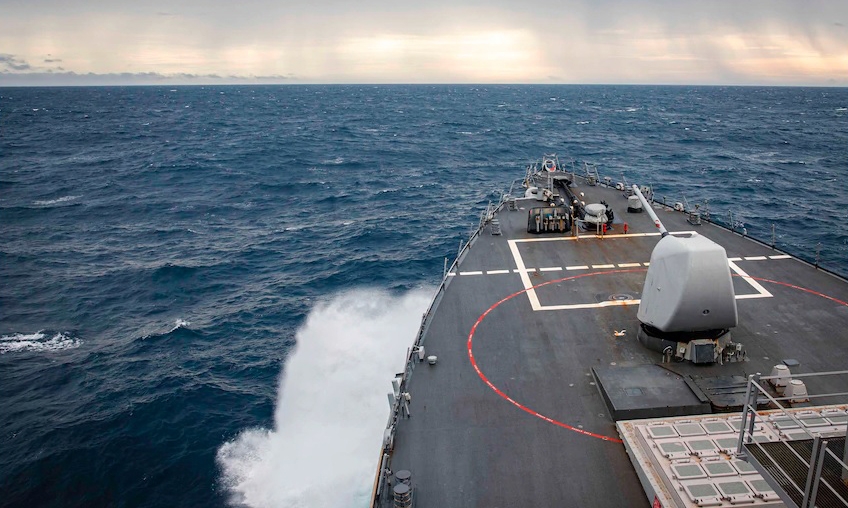 US destroyer sails near the Spratly Islands
