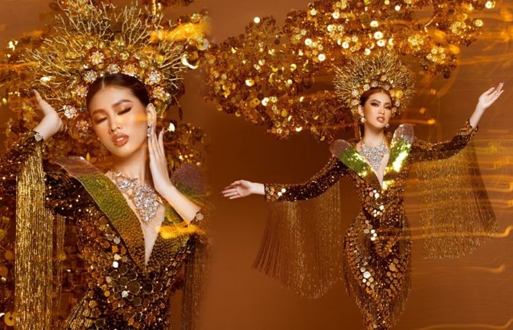 Vietnamese beauty in top 10 'Best National Costume' at Miss Grand 2020