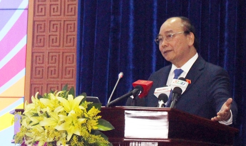 Prime Minister Nguyen Xuan Phuc addresses the ceremony. (Photo: Nhan Dan)  