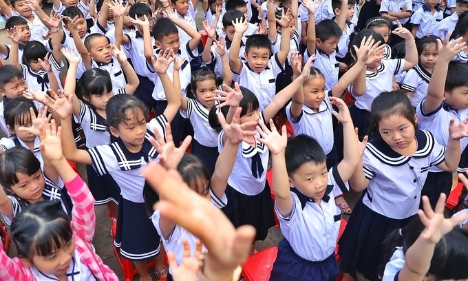 Students at a primary school in Ho Chi Minh City attend a back-to-school ceremony on September 5, 2019 (Photo: VNE)  