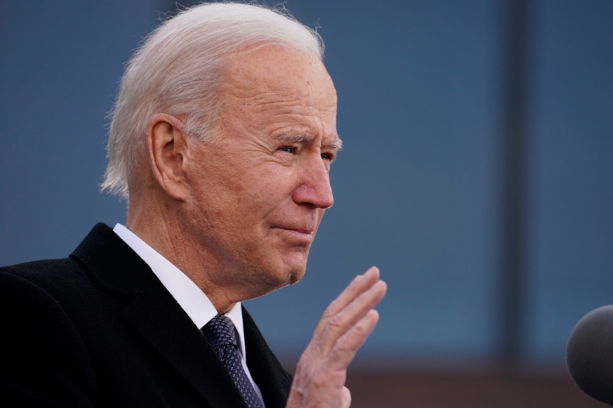 President-elect Joe Biden speaks at the Major Joseph R. “Beau” Biden III National Guard/Reserve Center, Tuesday, Jan. 19, 2021, in New Castle, Del. 