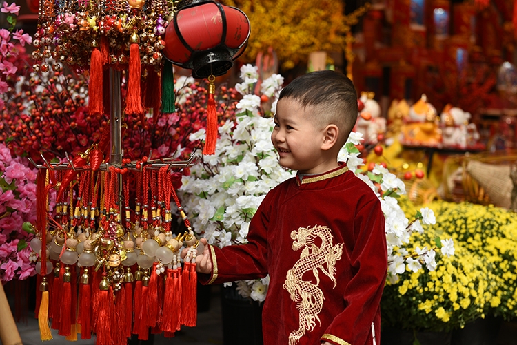 Hang Ma Street puts on brilliant red makeover as Tet draws near