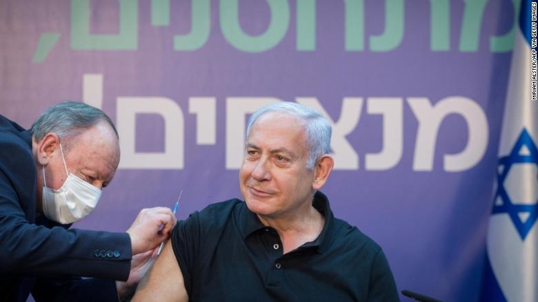 Netanyahu has made Israel's world-leading vaccination program the central message of his re-election campaign (Photo: CNN)  