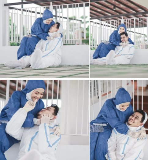 Malaysian frontliner couple goes viral with PPE-themed wedding shoot