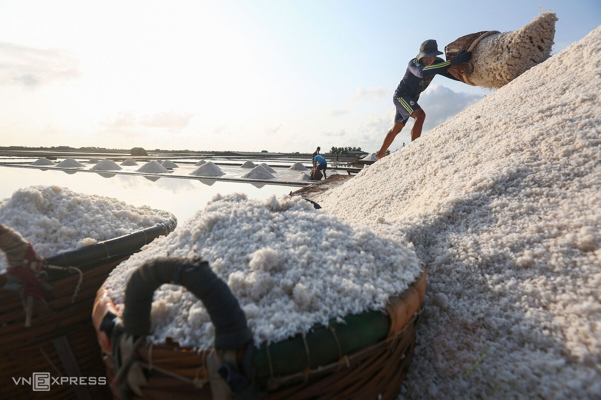 picturesque salt fields in bac lieu southern vietnam