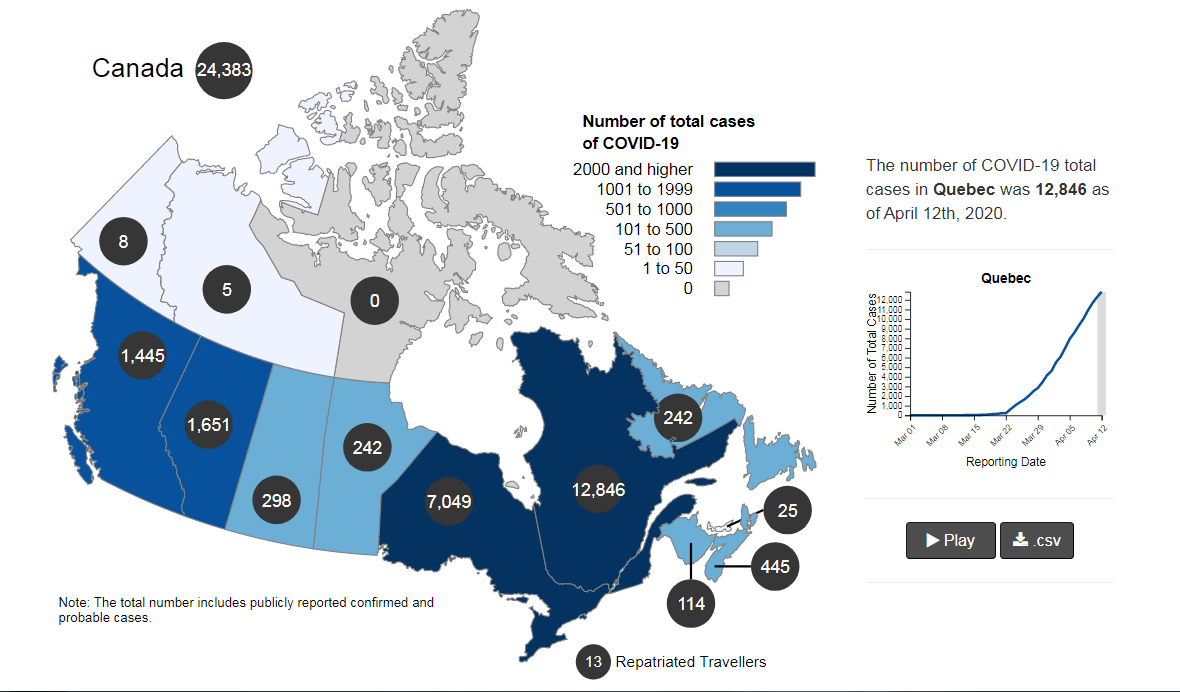 coronavirus updat us is worlds biggest epicenter canadas infections approaching 24400