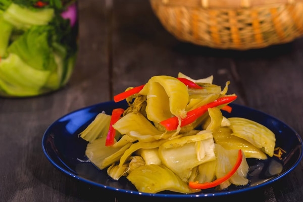 pickled mustard greens traditional side dish for the taste of vietnam