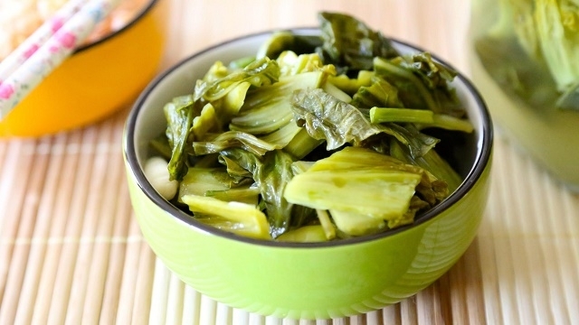 pickled mustard greens traditional side dish for the taste of vietnam