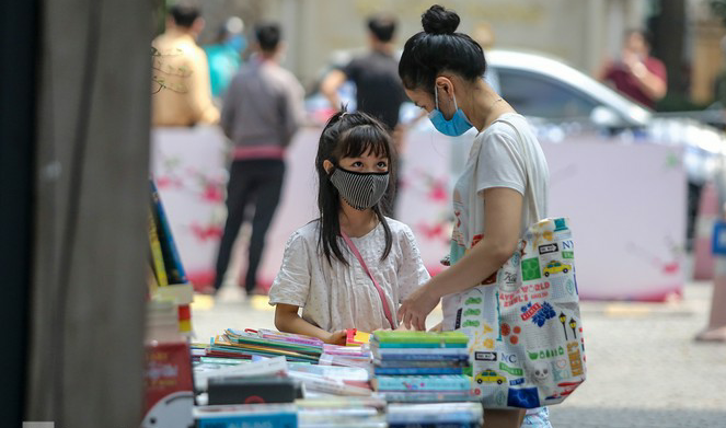hanoi book street reopens after social distancing