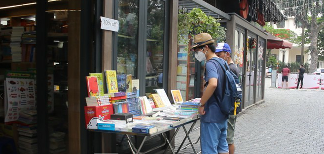 hanoi book street reopens after social distancing