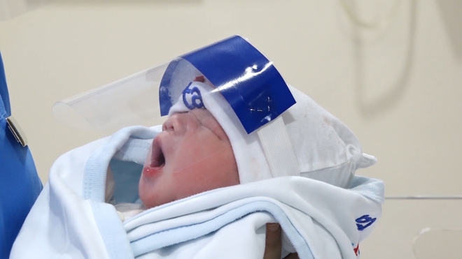 hanoi newborns get face shields for covid 19 protection