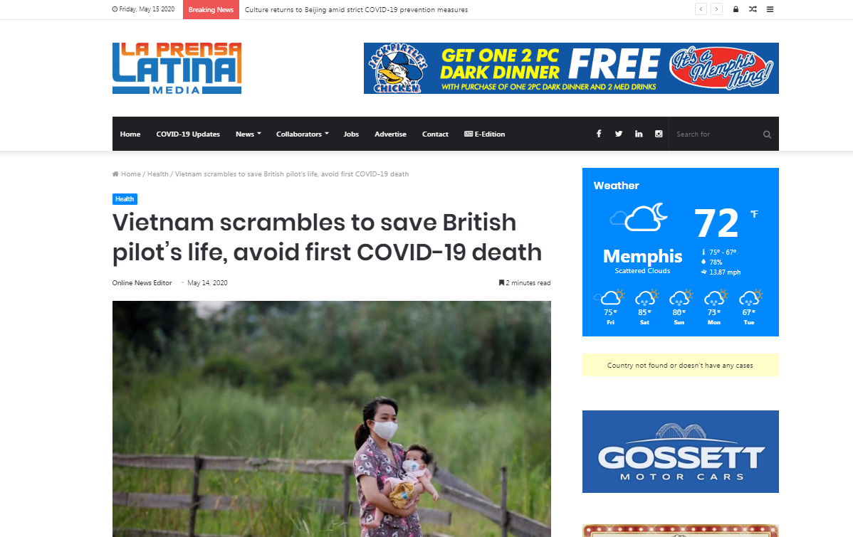 reuters lauds vietnams determination to save the critical covid 19 british pilot