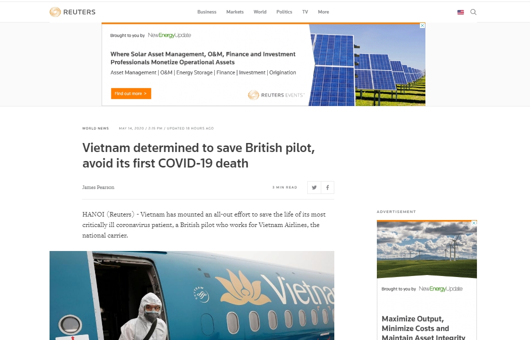 critically ill british pilot coronavirus patient conscious