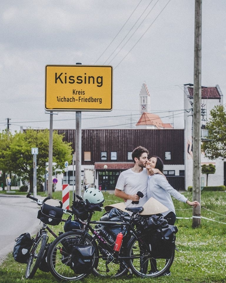 newly wedded couple cycles pass 18 countries to raise fund