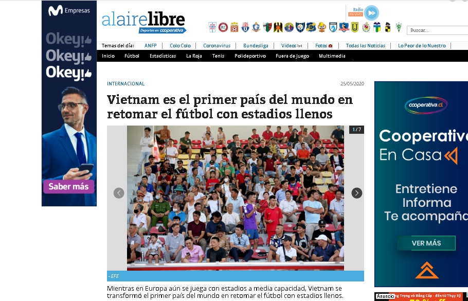 Global press lauded Vietnamese football for early return amid COVID-19 pandemic