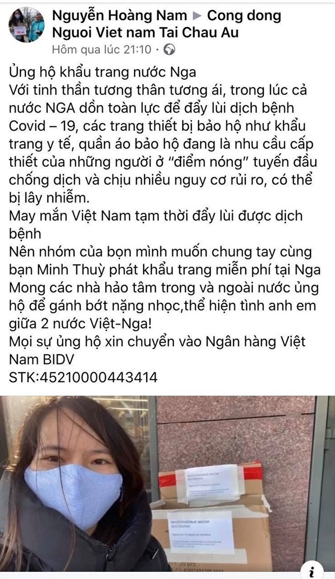 vietnamese russian face masks donator got impersonated for bad deeds