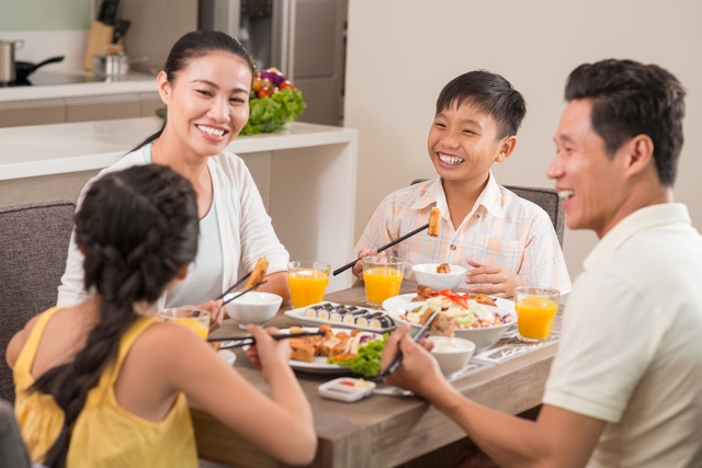 A family enjoying meal together 