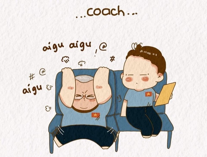 Cute drawings of coach Park Hang Seo garners attention