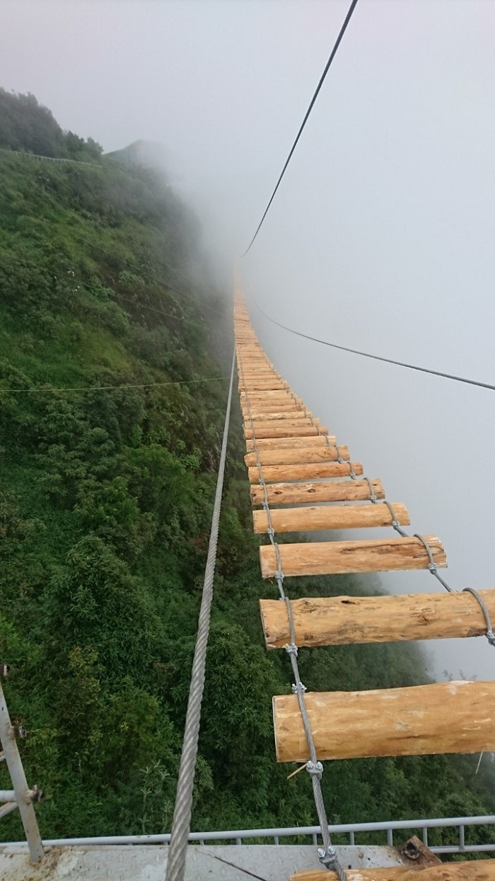 thrilling newly opened suspension bridge in sapa