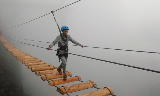 thrilling newly opened suspension bridge in sapa