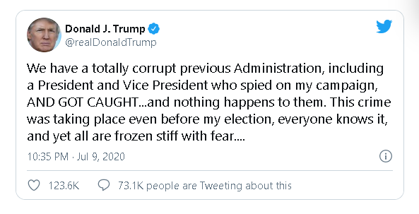 Trump posted on his tweeter
