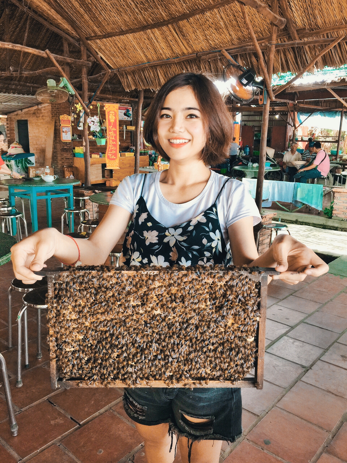 Diep at a honey-making facility in ben tre